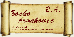 Boško Armaković vizit kartica